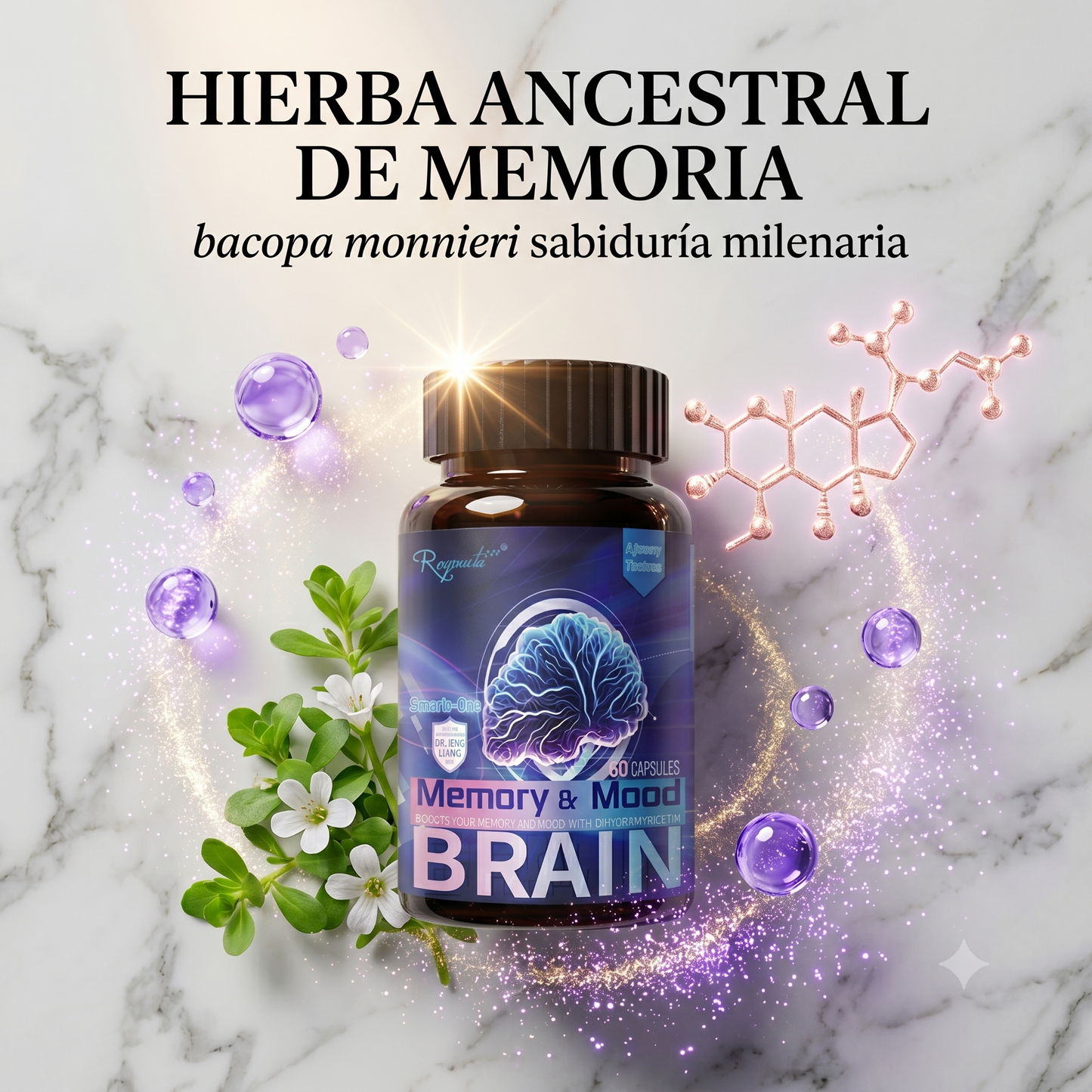 Memory Mood Brain — Cápsulas con Bacopa y DMAE para Memoria, Foco y Bienestar