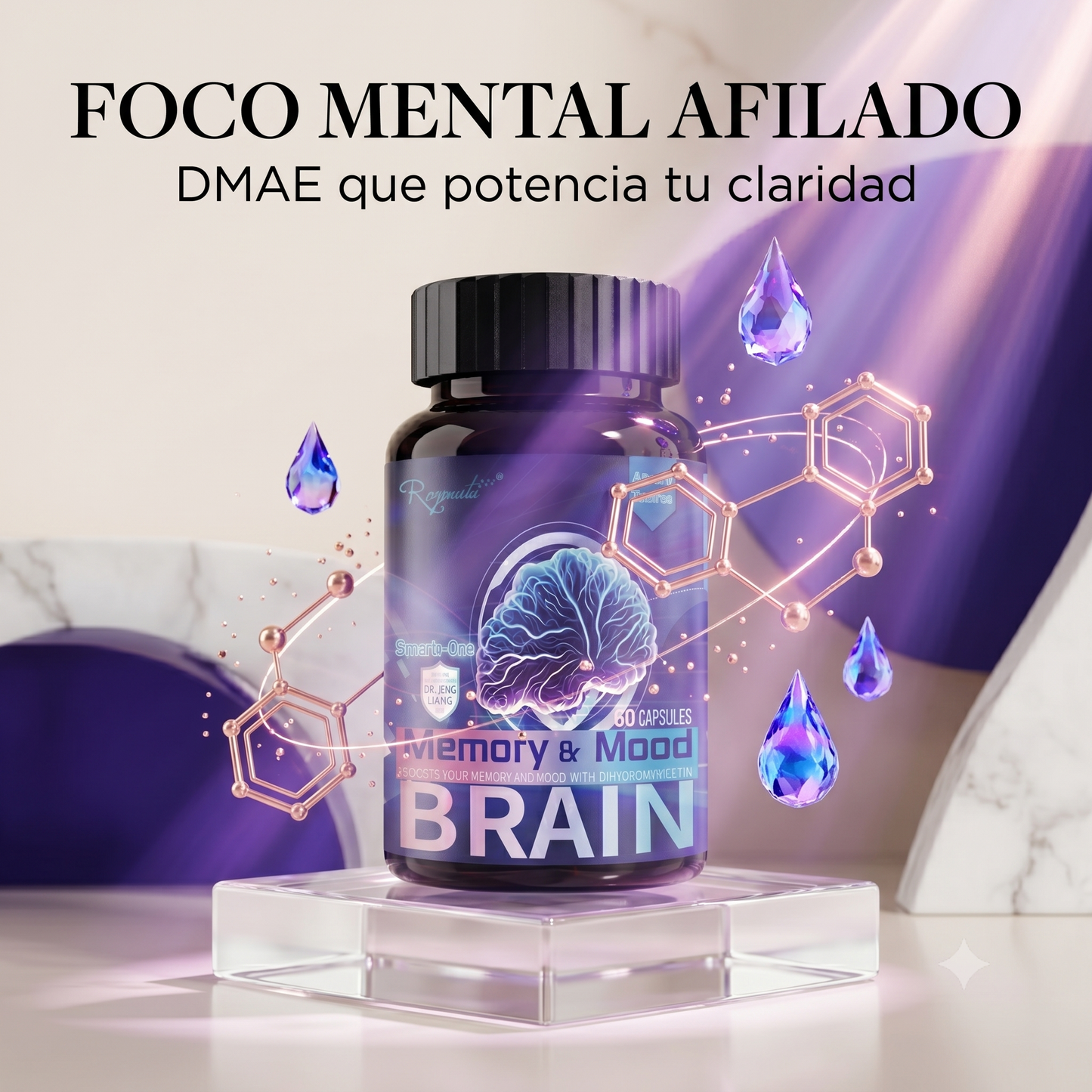 Memory Mood Brain — Cápsulas con Bacopa y DMAE para Memoria, Foco y Bienestar