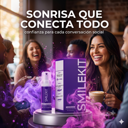 Smilekit V34 — Espuma Morada Blanqueadora Dental · Dientes Blancos al Instante