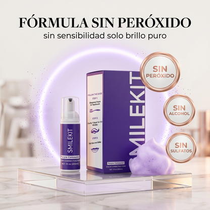 Smilekit V34 — Espuma Morada Blanqueadora Dental · Dientes Blancos al Instante